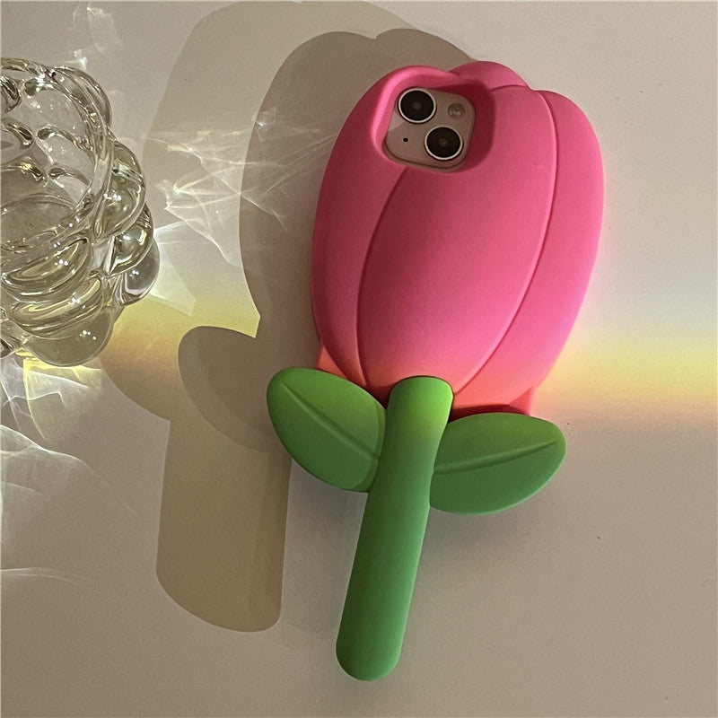 Tulip Flower Silicone Soft Case Drop-Resistant Phone Case
