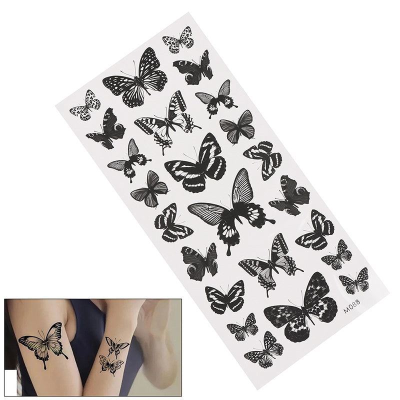Black Butterfly Clavicle Concealer Waterproof Long-Lasting Tattoo Sticker
