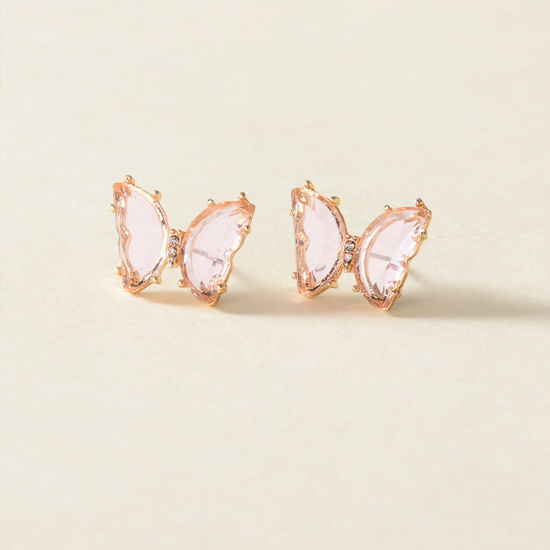 New Gold-Plated Crystal Butterfly Necklace