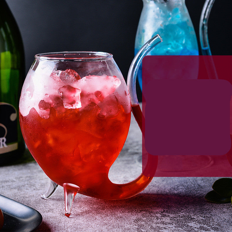 Glass Cocktail Glass Creative Personality Cold Drink Straw Cup