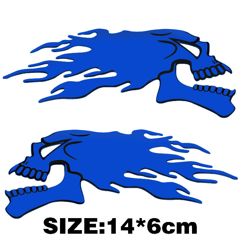 Soft Rubber 3D Flame Skull Bumper Stickers