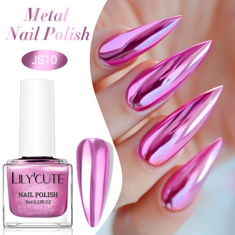 Quick-Dry Metallic Mirror Nail Polish, No Baking Required