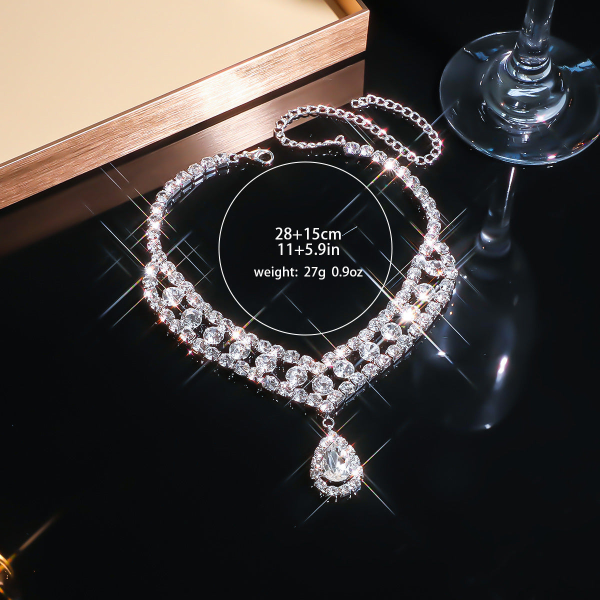 Necklace Clavicle Chain Multi-Layer Crystal Pendant Necklace Wedding Decoration Tide