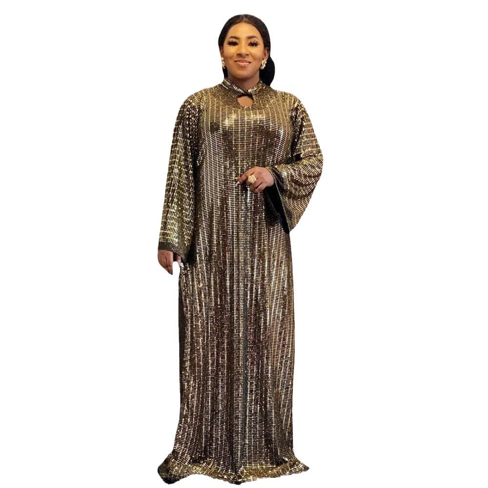 European And American Africa Dress Fashionable Golden