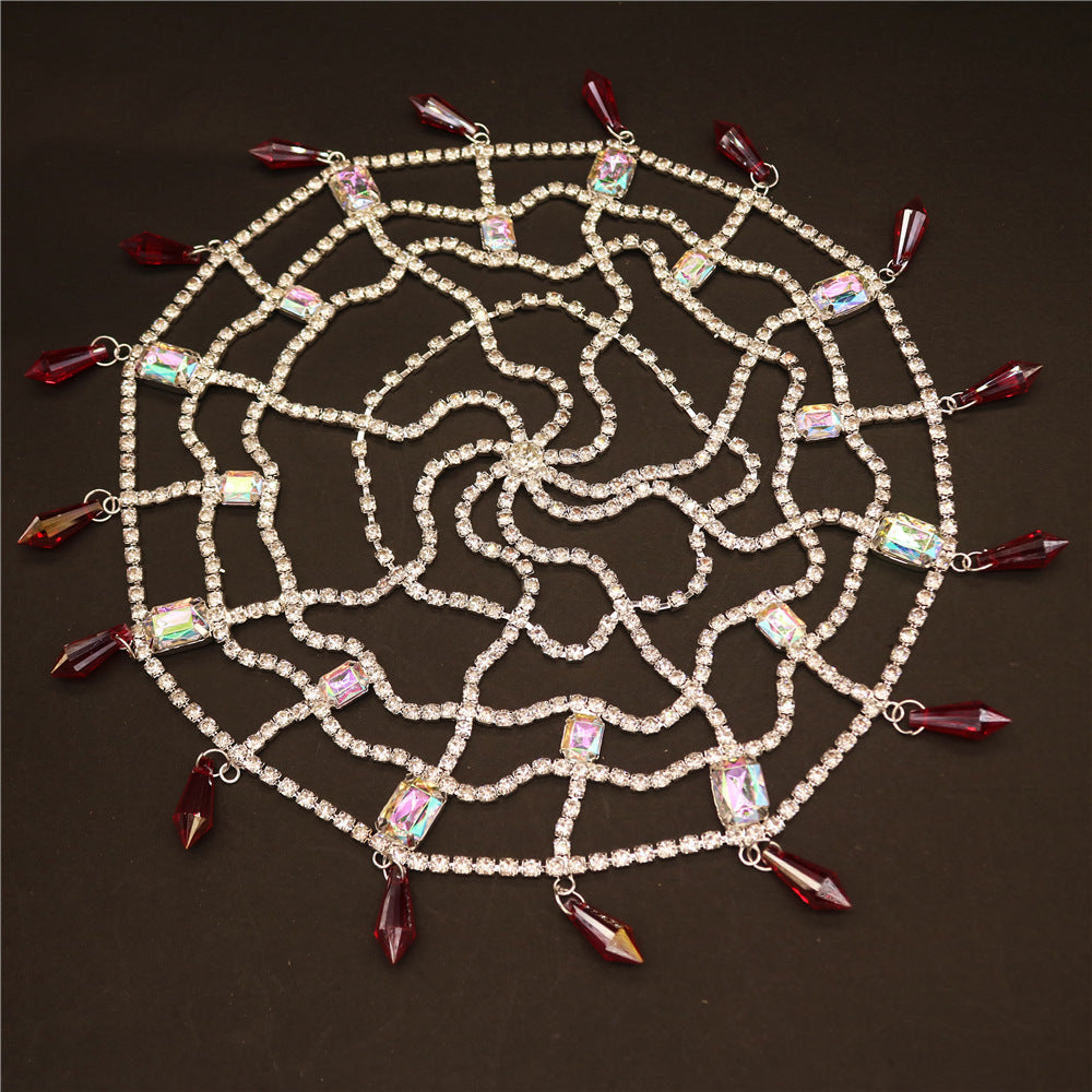 Luxury Rhinestone Fashion Vintage Square Rhinestone Hat Chain Headdress