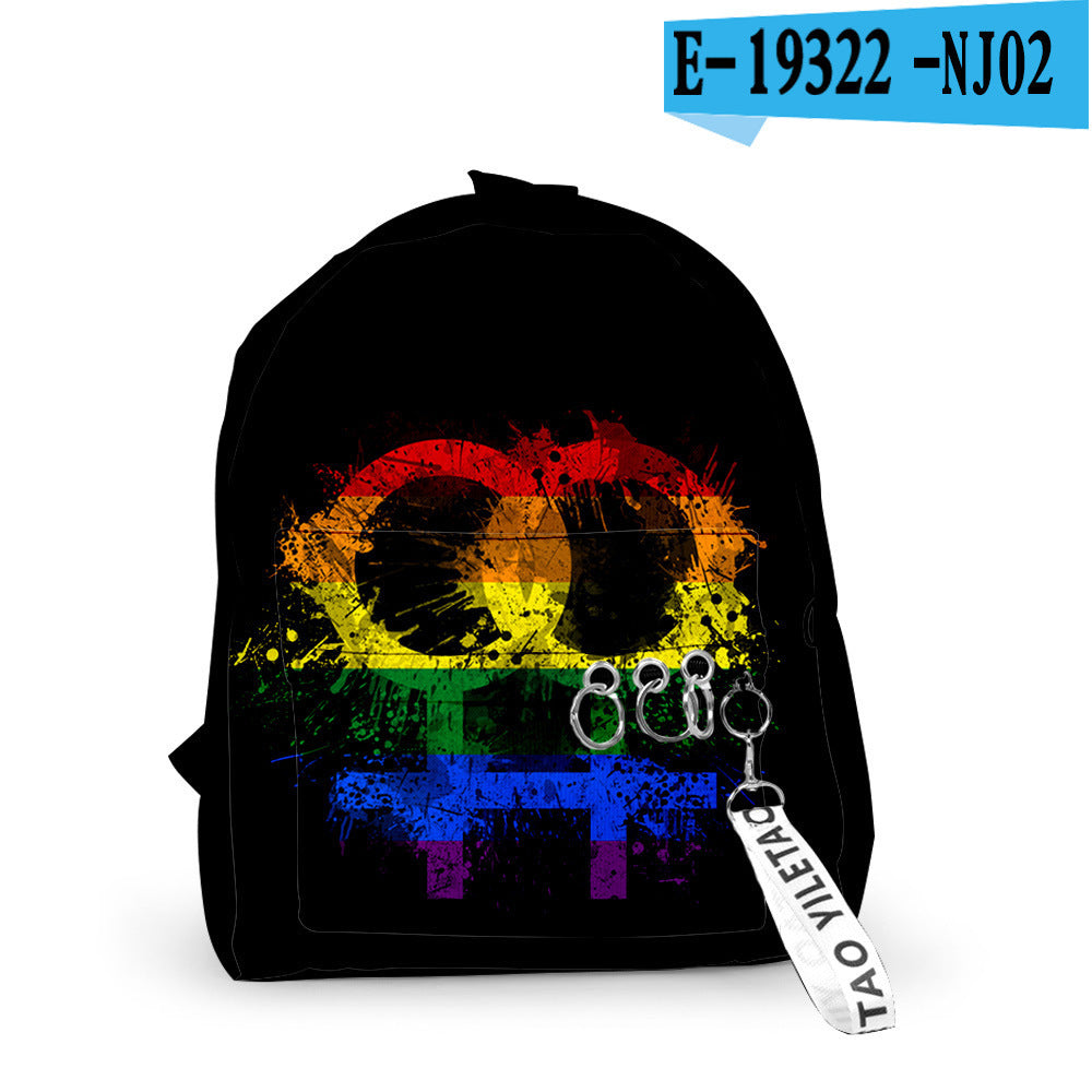 Men's And Women's Fashion Trend Student Daily 3D Digital Printing Backpack