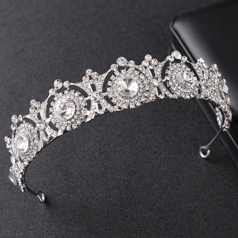 Crown Alloy Rhinestone Hair Band Silver
