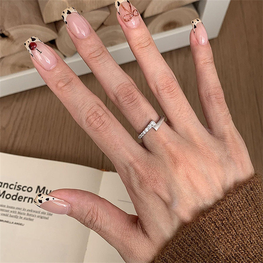 Antique Zircon Brushed Ring Female Retro Minority