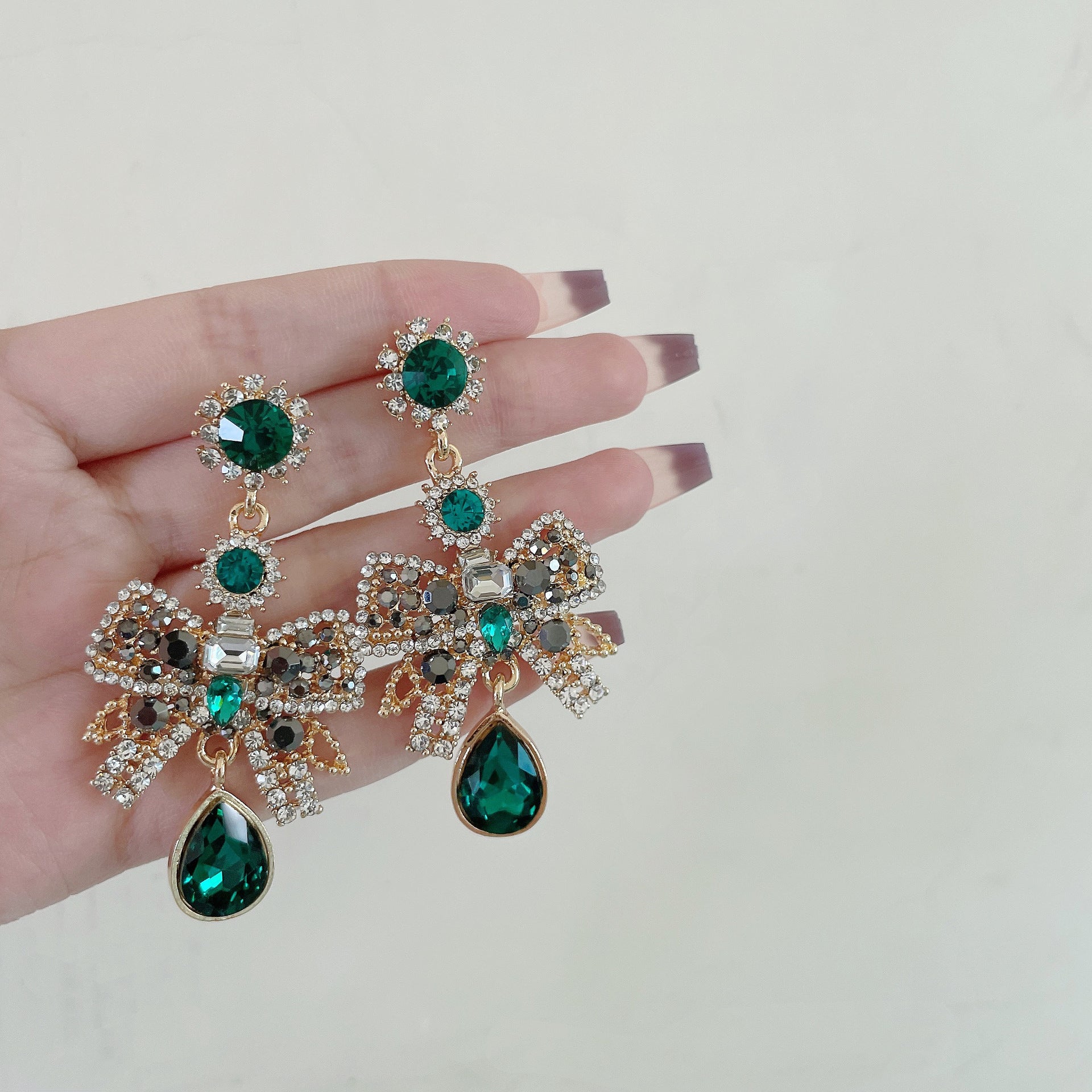 French Retro Baroque Light Luxury High-End Earrings