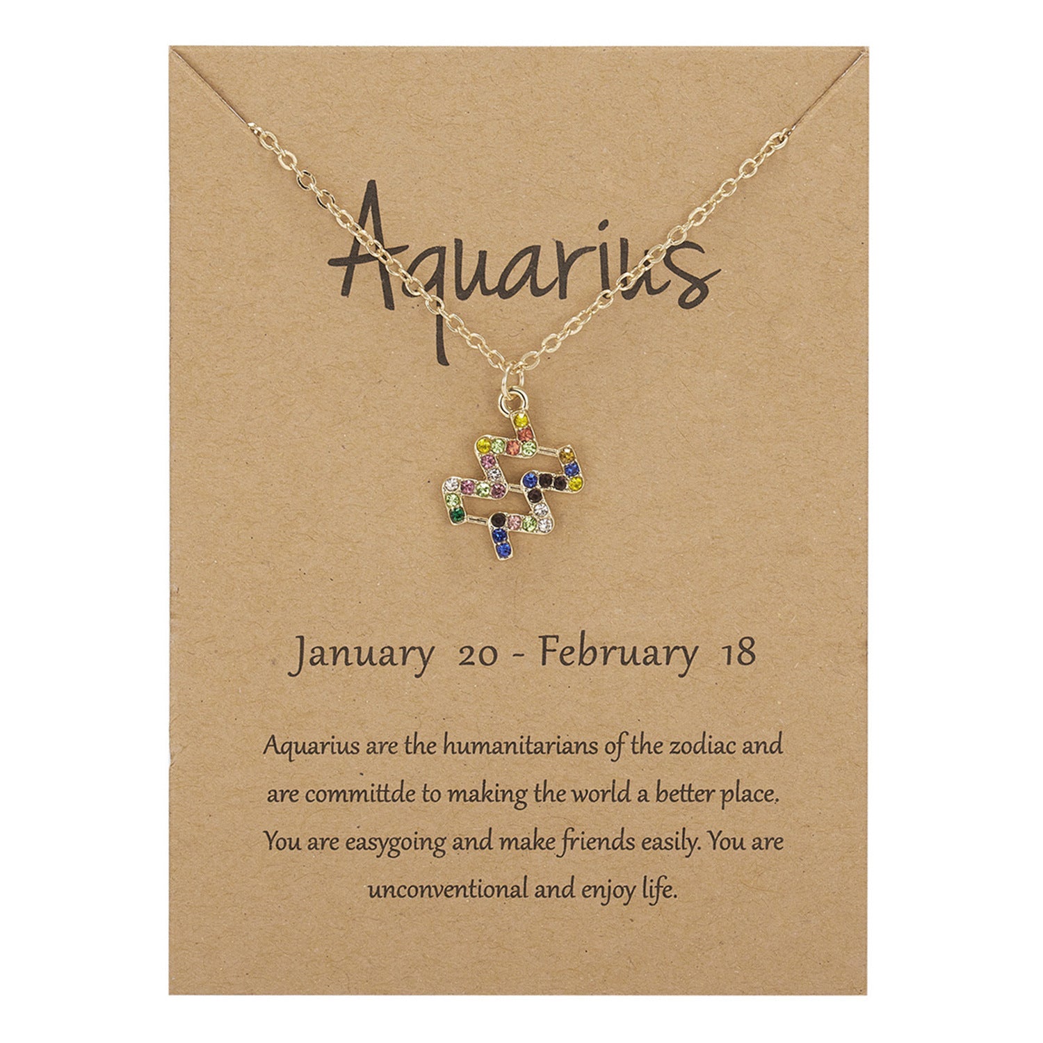 Pisces - Rhinestone Symbol Necklace