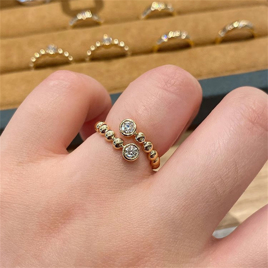 Antique Zircon Brushed Ring Female Retro Minority