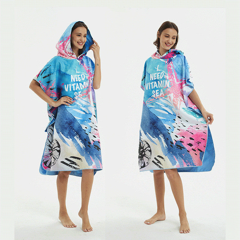 Quick-Drying Bathrobe Bath Towel Quick-Drying Towel with Hood