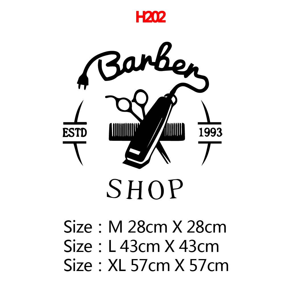 Beautification Decor Design Carved Black Pattern Barber Shop Window Stickers