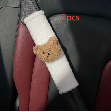 Cartoon Bear Shoulder Sleeve Protective Cover Baby Car Anti-Strangulation Seat Belt