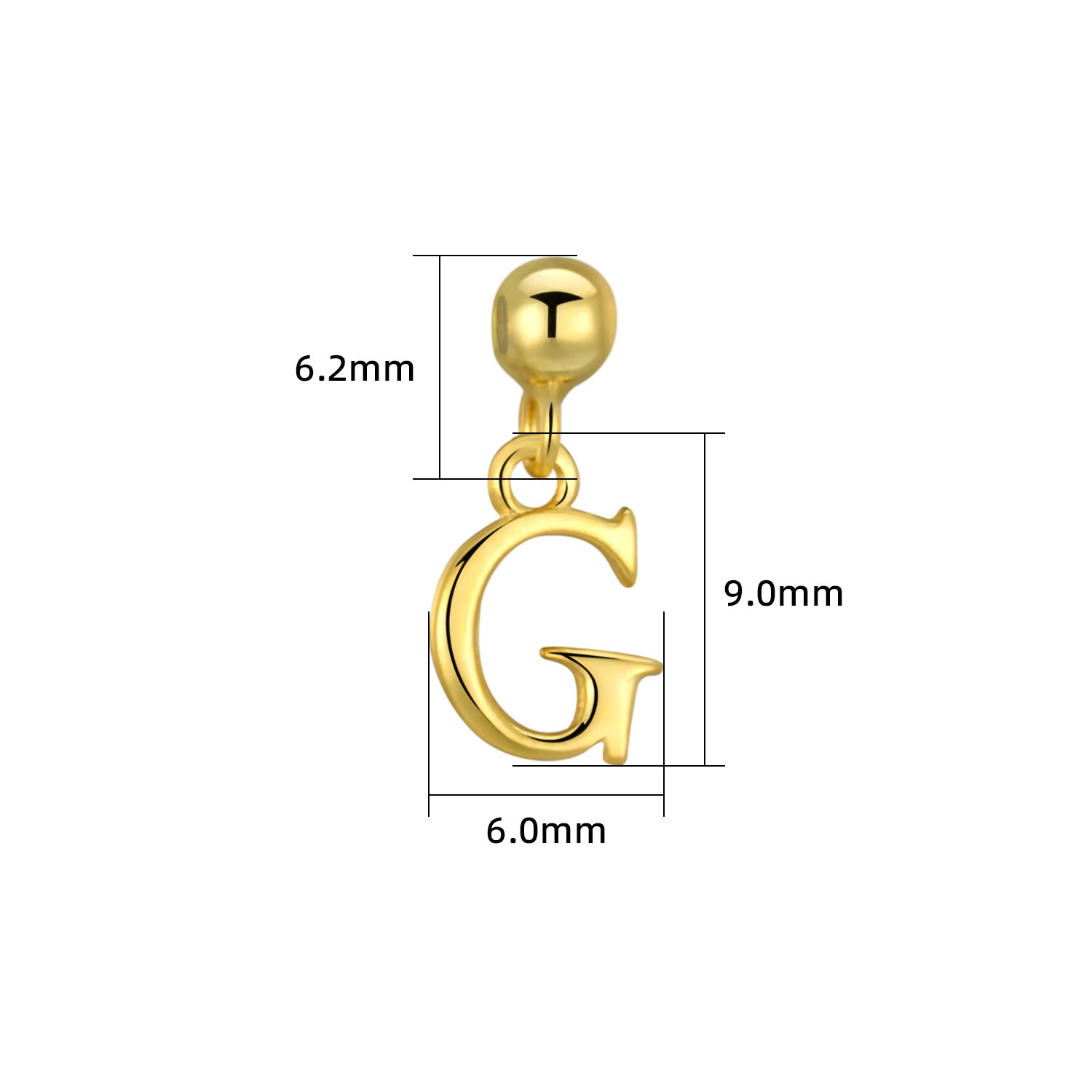 Smooth-Surface Jewelry Minimalist 26-Letter Alphabet Pendant