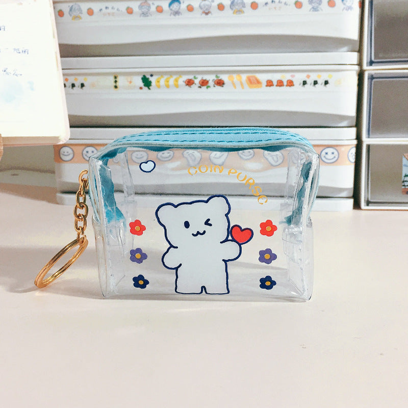 Girly Heart Transparent Zipper Coin Purse