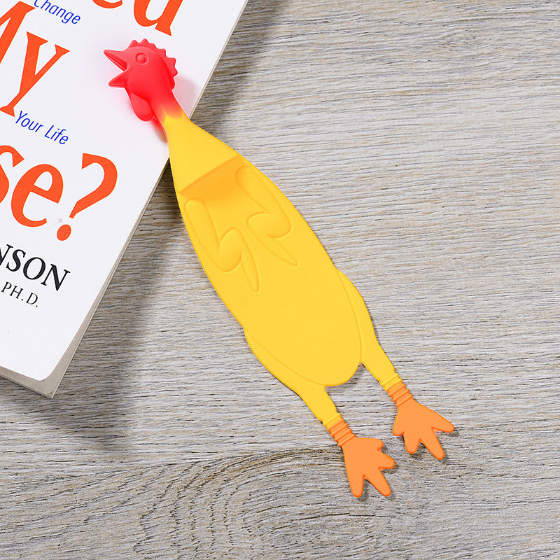 Fashion And Creative Silicone Bookmark Screaming Chicken