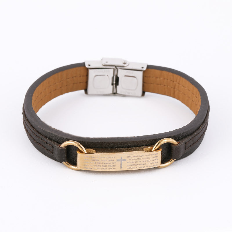 Bible Verse Leather Bracelet