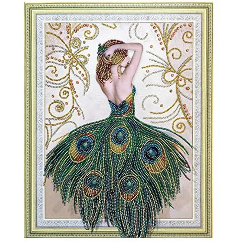 Peacock Girl Diamond Painting