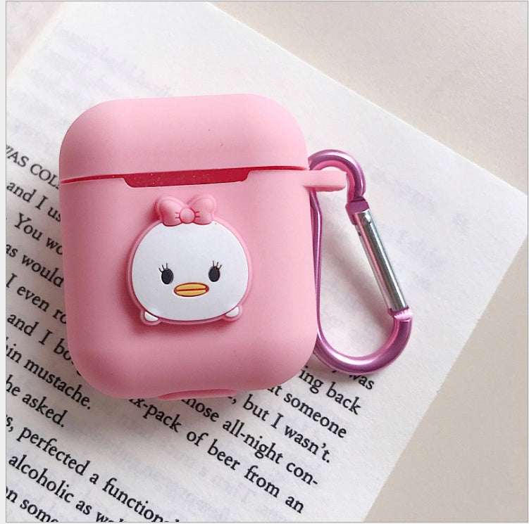 Compatible with Apple, AirPods Protective Jacket Cute Cartoon Silicone Anti-Falling Earphone Jacket Japanese Korean Women''s Key-Clasp Hanging Rope