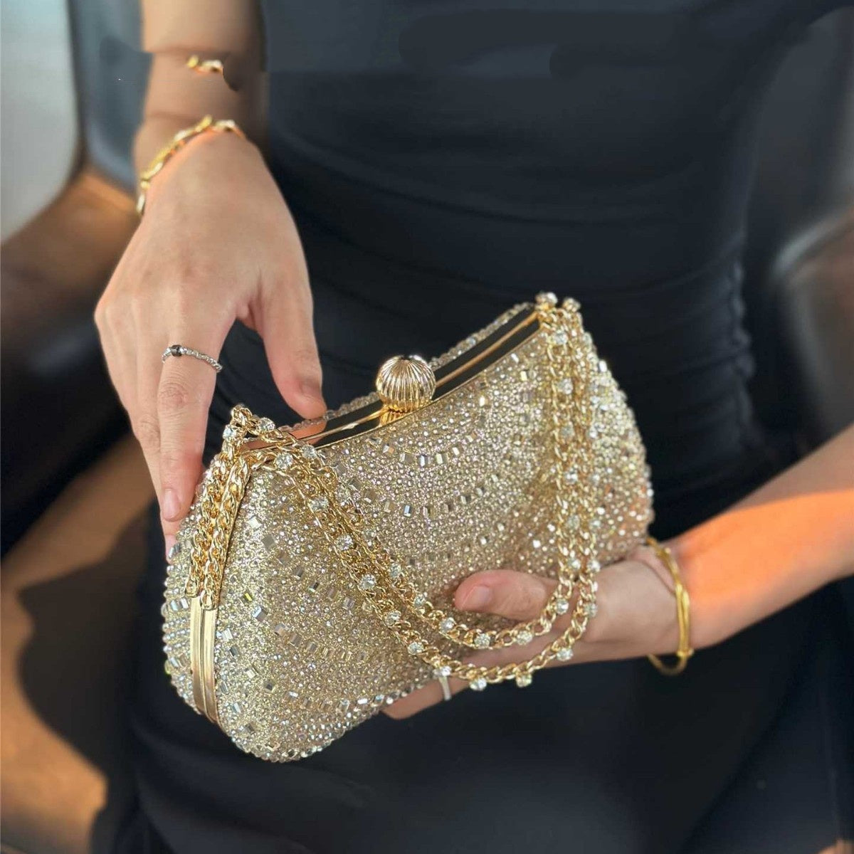 High-End Socialite Full Of Sparkling Diamonds Handbag Bridal Dress Bag