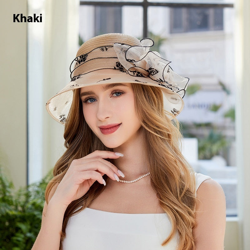 Sun Hat Female Organza Bucket Hat Sun Shade UV Protection
