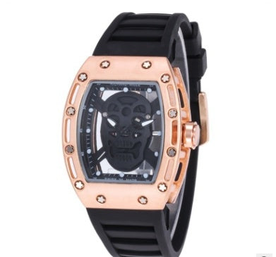 American Trade Express Hot Style Leisure Fashion Ghost Head Men Silica Quartz PU Watch