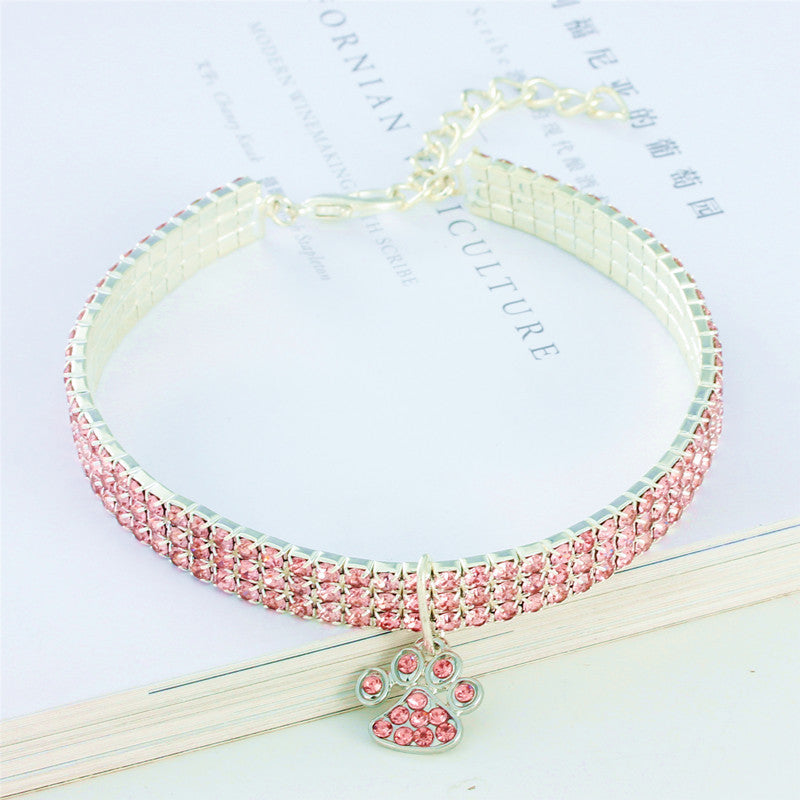 Pet Collar With Diamonds, Mixed-Color Cat And Dog Supplies, Cat Claws, Elastic Cat And Dog Necklace Jewelry