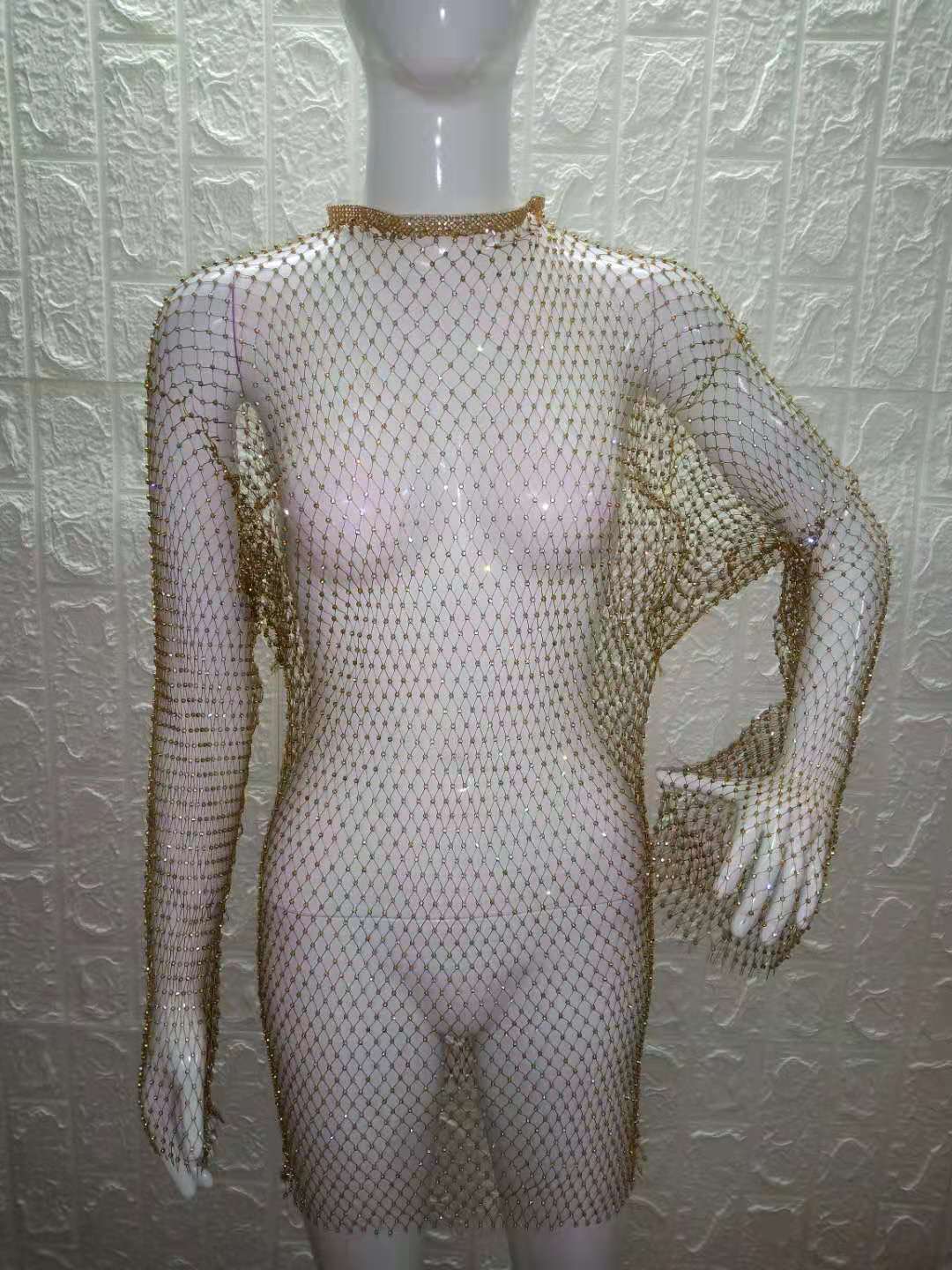 Flash Diamond Round Neck Dress