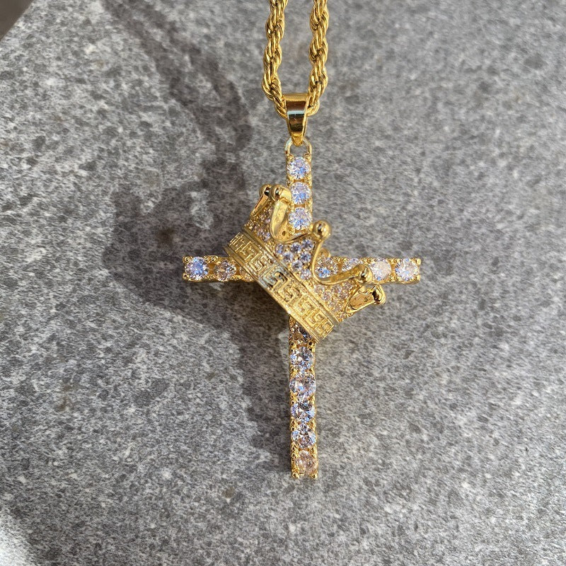 Hip Hop Crown Zircon Necklace