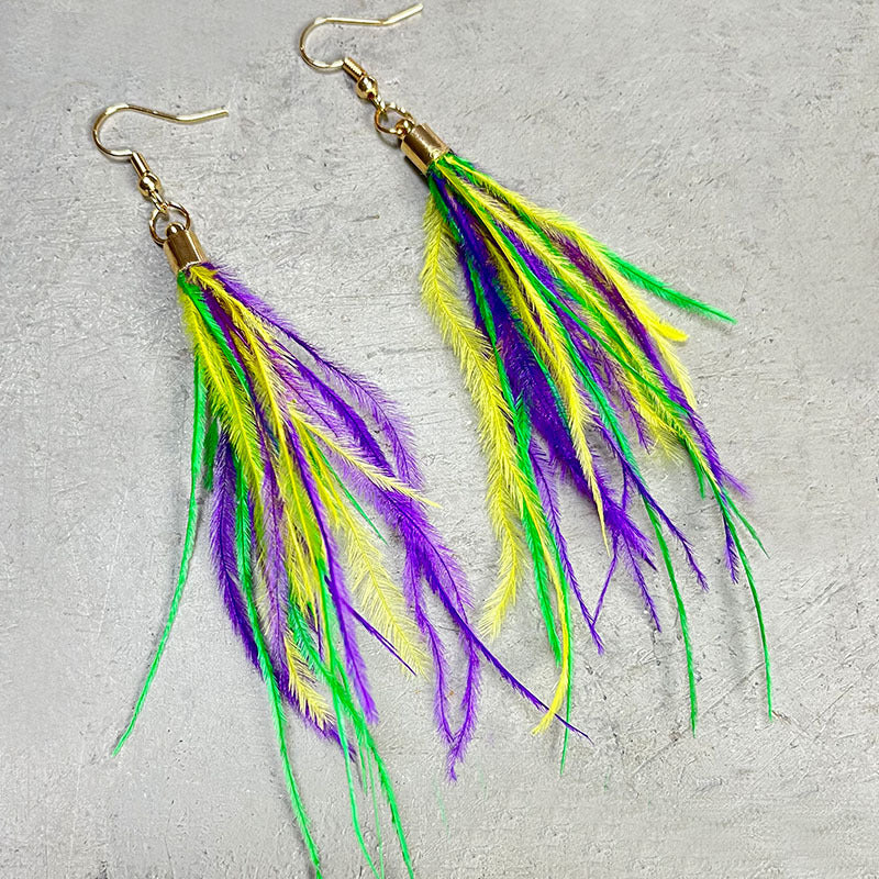 Fashion Feather Metal Mesh Earrings