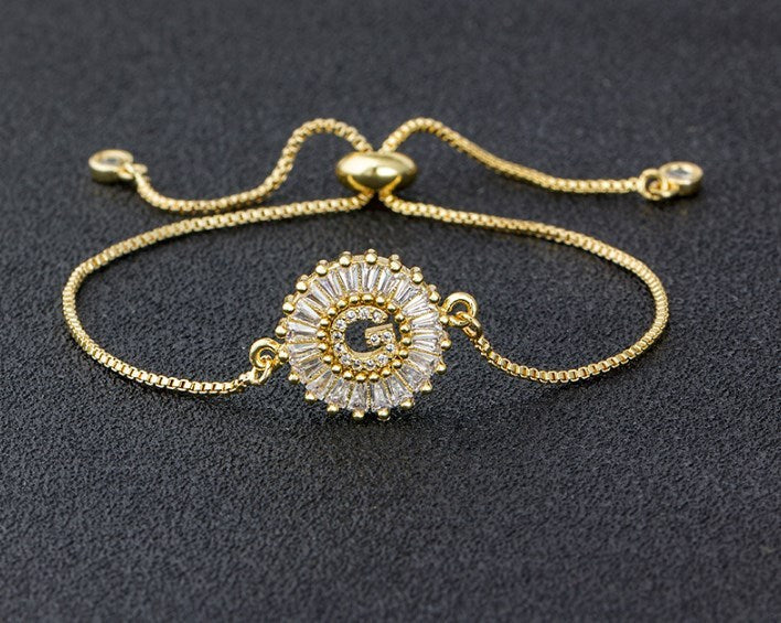 Copper Inlaid Zircon Color Message Bracelet