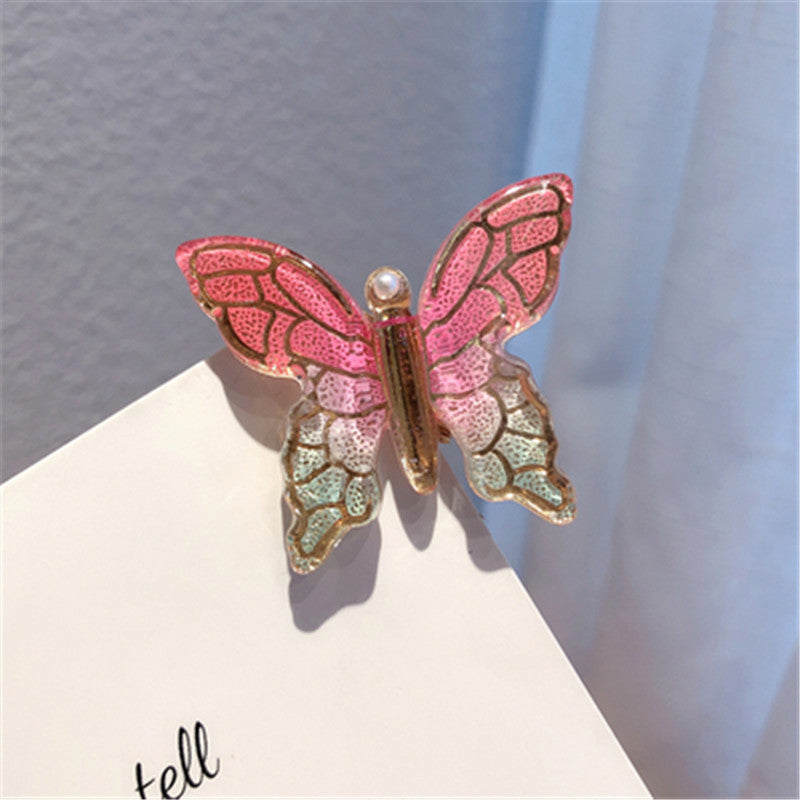 Color Butterfly Hairpin Net Red Simple Temperament Clip Headdress Hair Accessories