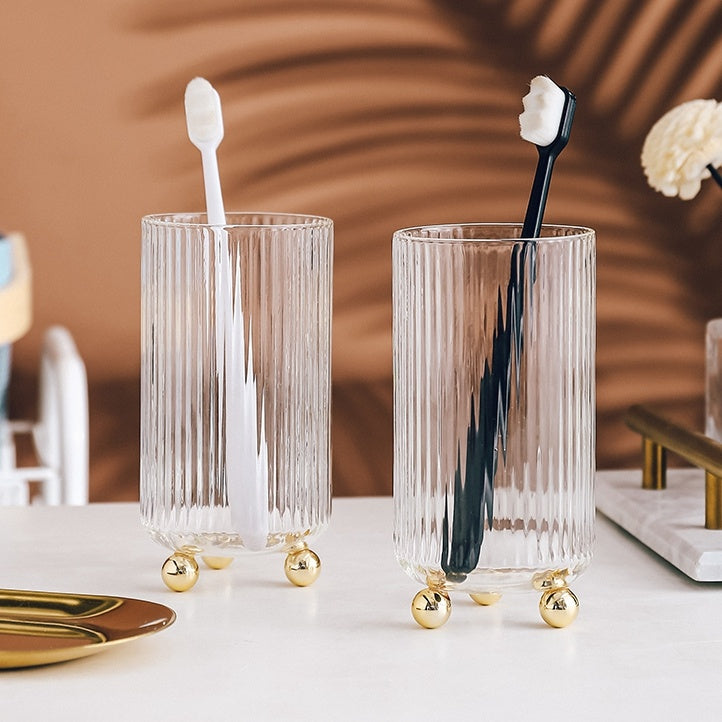 Light Luxury Glass Mouthwash Cup Simple High End Toothbrush