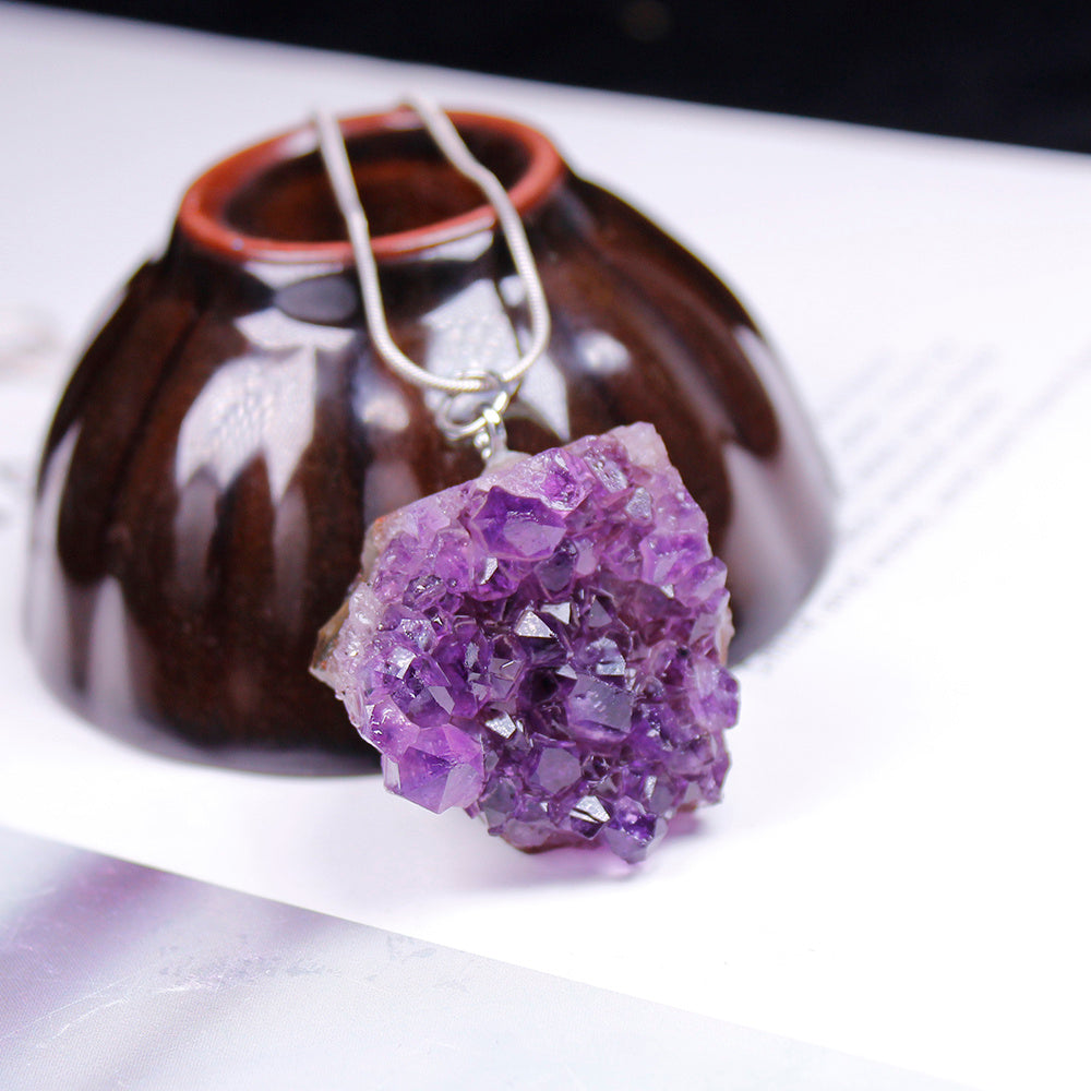East China Sea Natural Amethyst Cluster Pendant