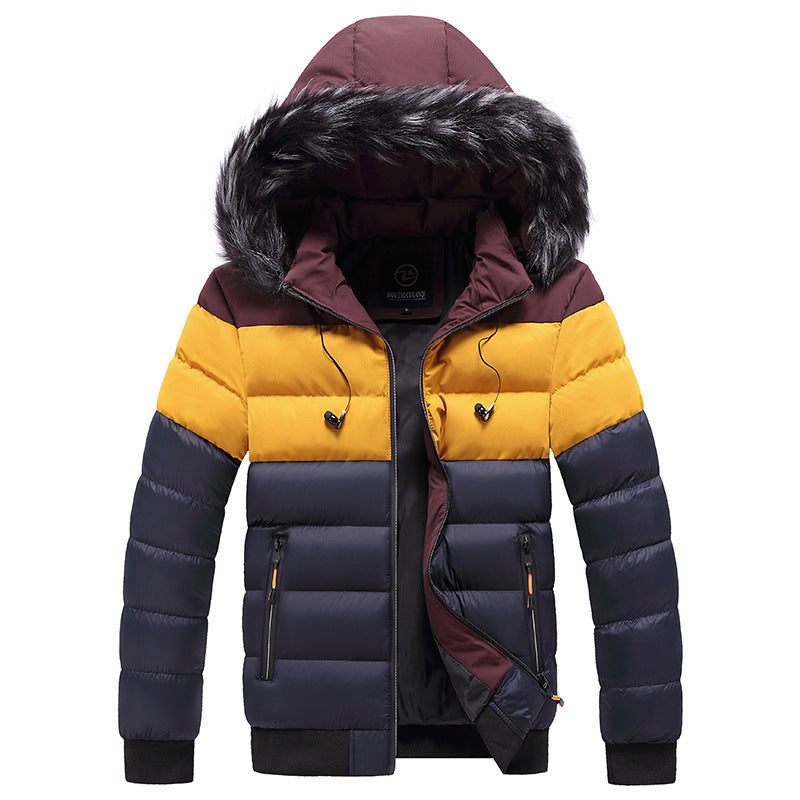 Hooded Jacket Men's Thick Warm Cotton Jacket ，