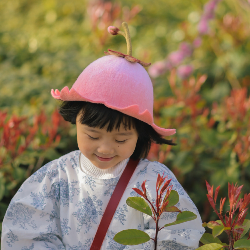 Mushroom Dream Wool Felt Handmade Cherry Blossom Adult And Children Peach Blossom Cute Baby Hat