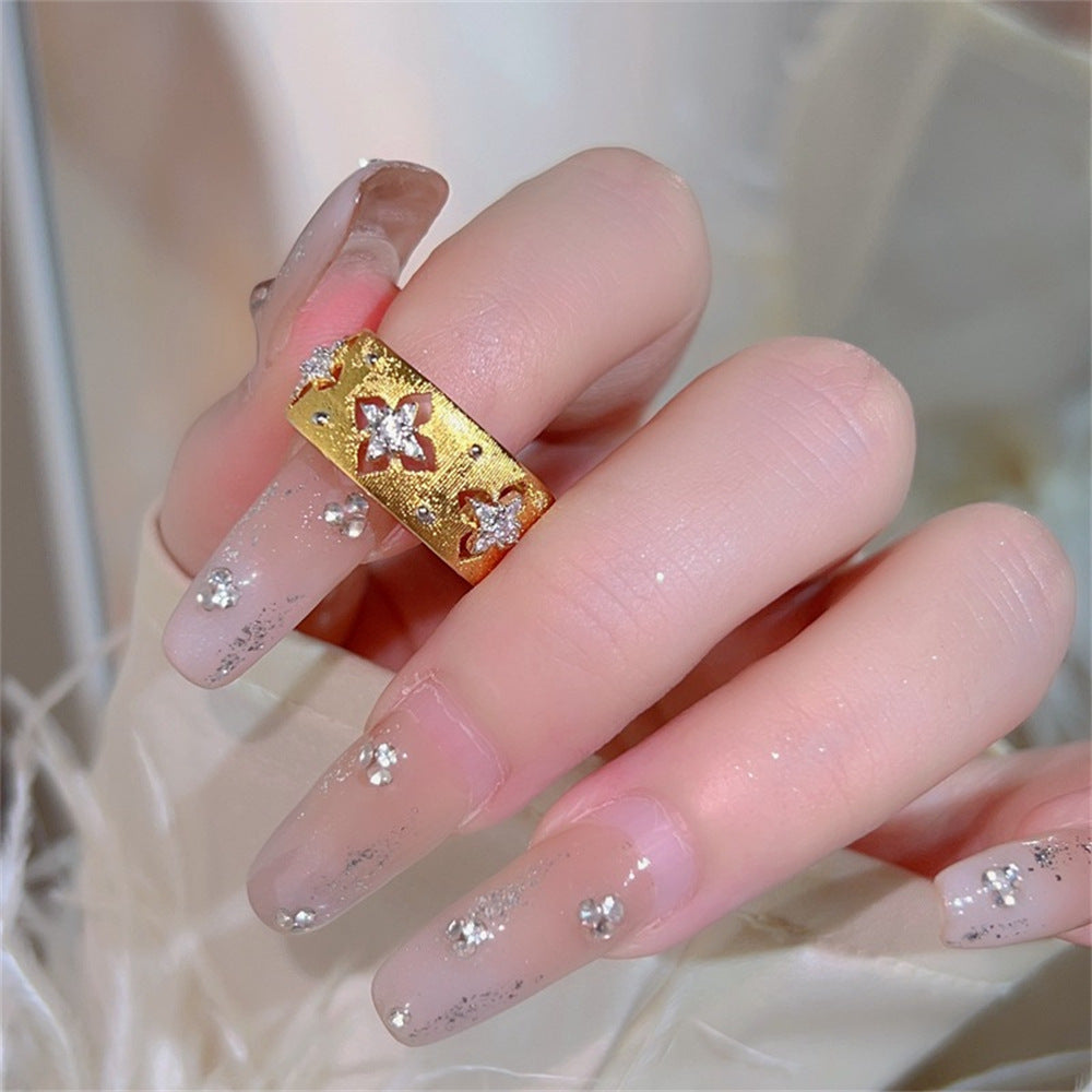 Antique Zircon Brushed Ring Female Retro Minority