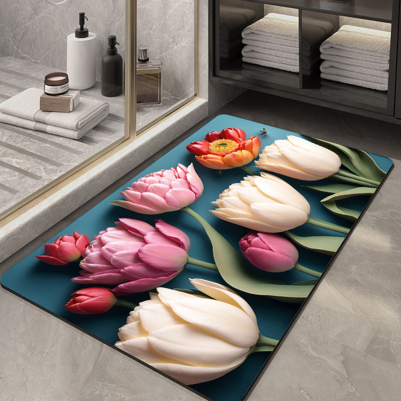 Soft Diatom Ooze Floor Bathroom Absorbent Bathroom Step Mat Quick-Drying Non-Slip Toilet Door Mat
