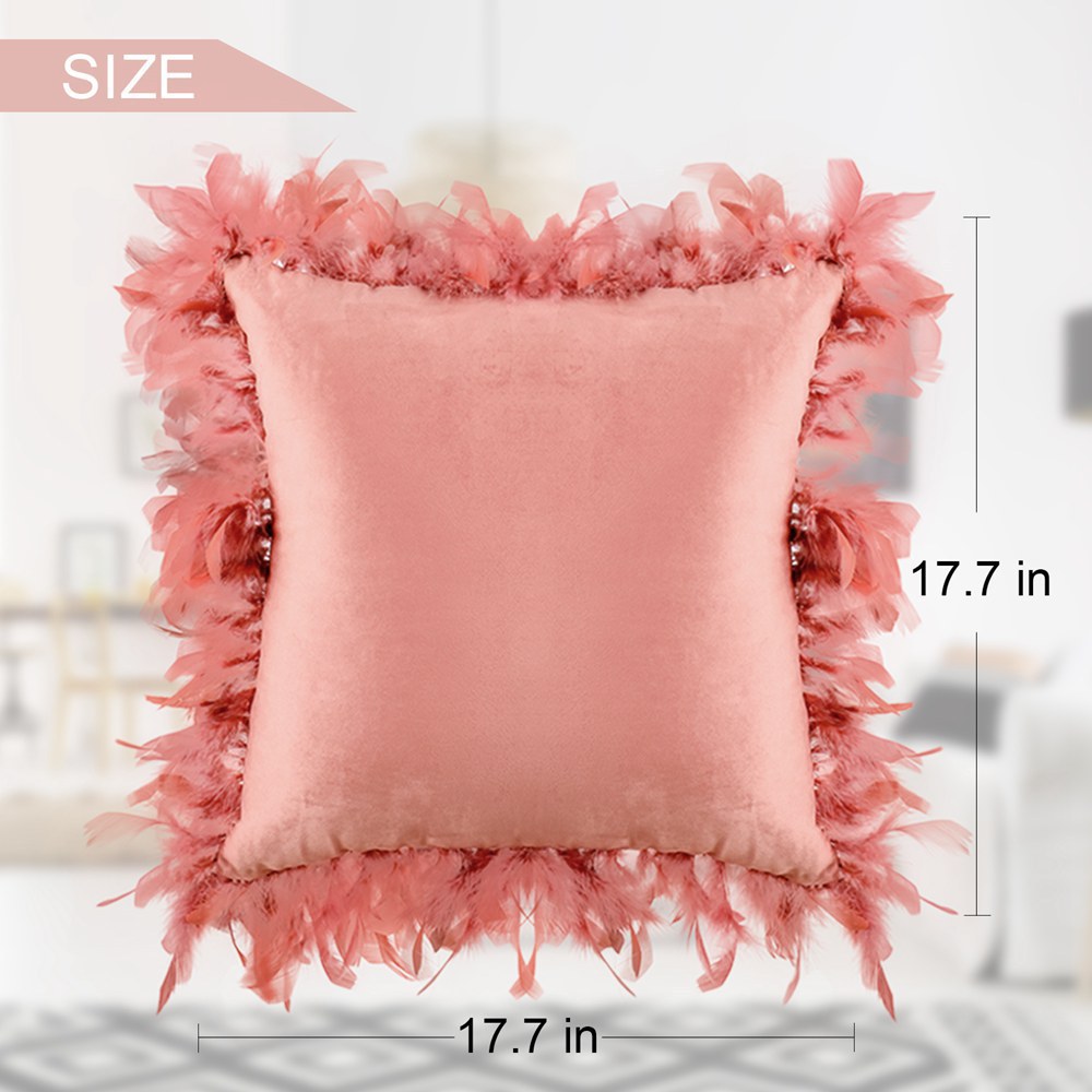 Velvet Feather Pillowcase Home Pillow