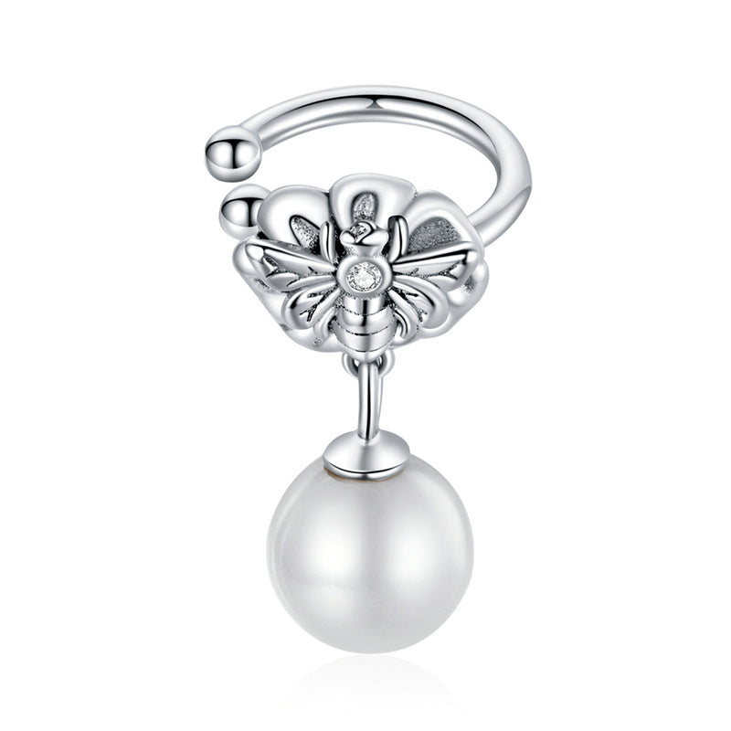 Butterfly Stud Earrings Red Zircon Pattern Insect Earrings