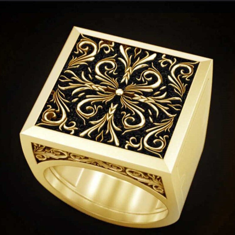 Vintage Pattern Hollow Ring
