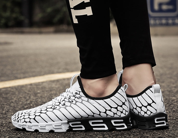 Autumn Fly Woven Youth Sports Shoes Men's Breathable Mesh Casual Shoes Korean Version of the Trend Running Shoes Men