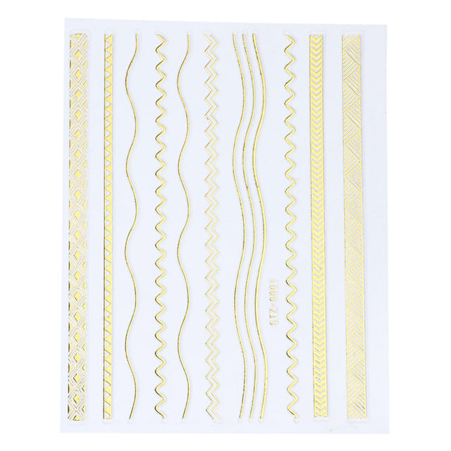 Evergreen Nail Line Stickers Geometric Pattern Nails