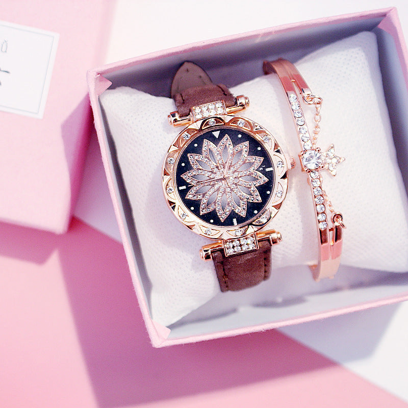 Rotating Ladies Net Red Quartz Watch Casual
