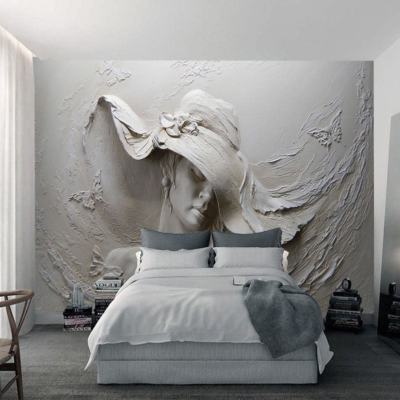 8D Embossed Bedroom Wallpaper Living Room TV Background