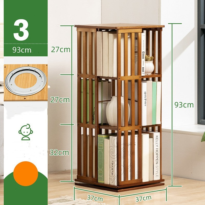 Wooden Horse Person Rotating Bookshelf Floor Children's Lockers Simple Household