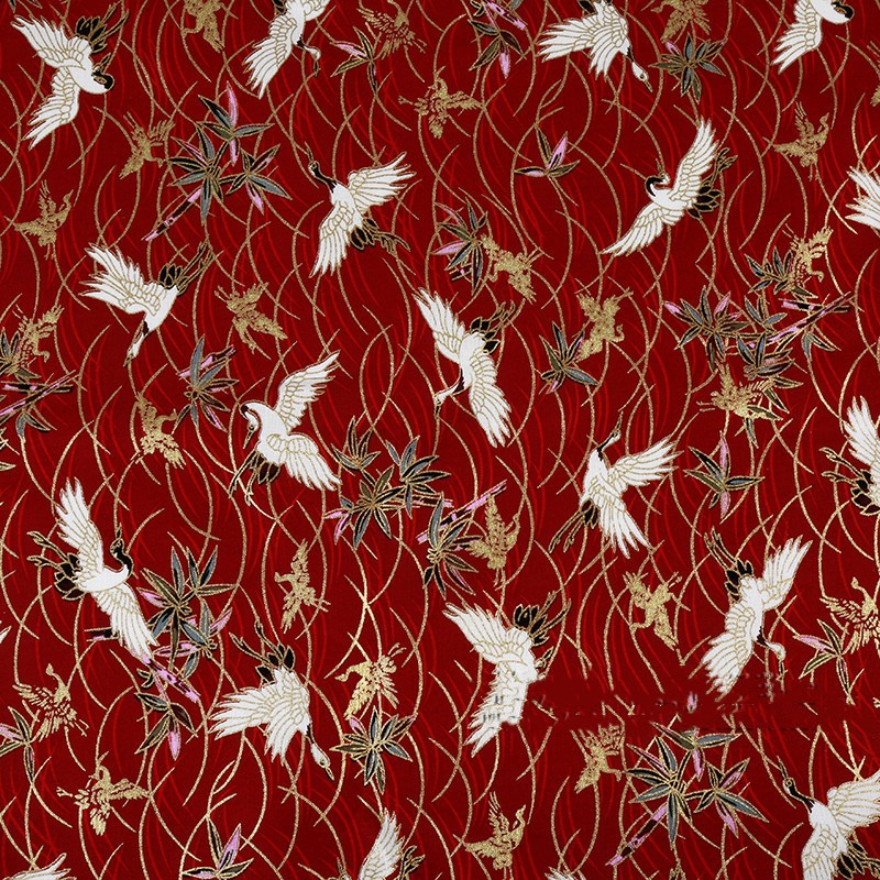 Handmade Chinese Style Cotton Kimono Cherry Blossom Printed Fabric
