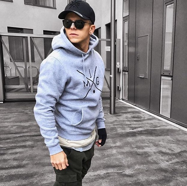 Autumn New Muscle Brother Sports Sweater Men's Hooded Fitness Clothing Running Cotton Long-Sleeved T-Sleeve