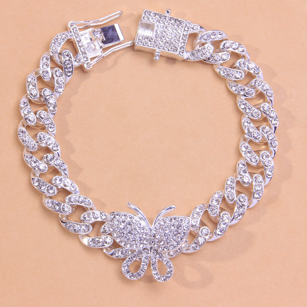 Ins Style Hip Hop Cuban Butterfly Anklet